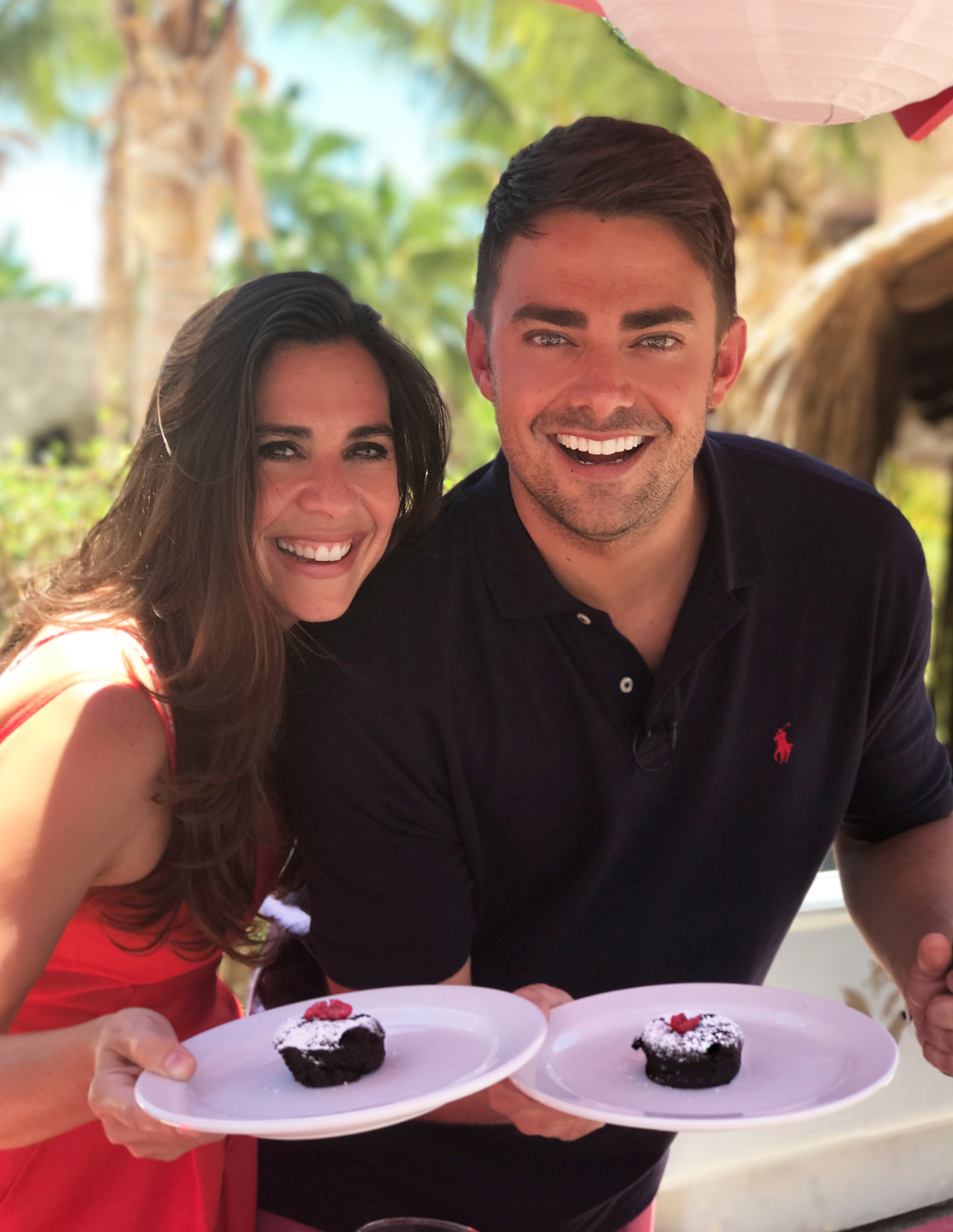 Devin Alexander with Jonathan Bennett at Celebrity Chef Pastry Week